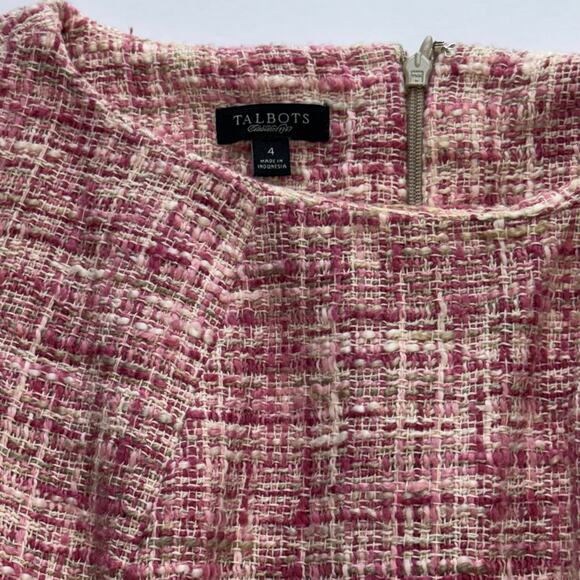 Talbots Pink Tweed Sheath Dress Women’s Size 4 Sleeveless Classic Workwear - Picture 6 of 15